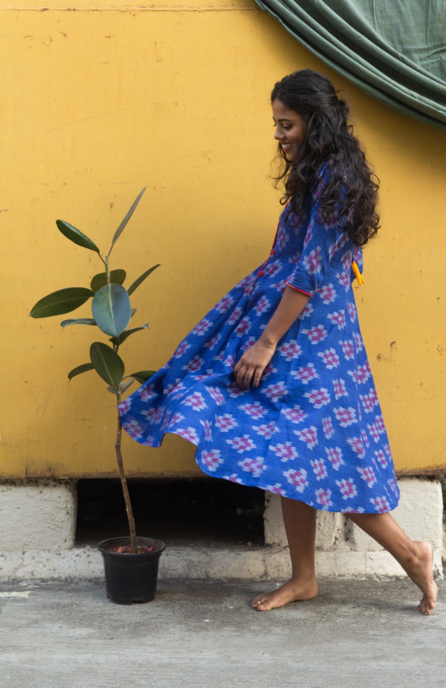 Neeli Trikon Ikat dress