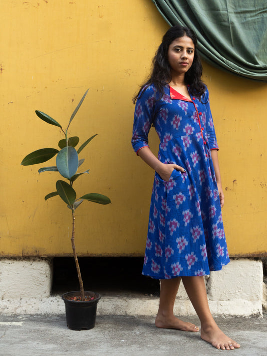 Neeli Trikon Ikat dress