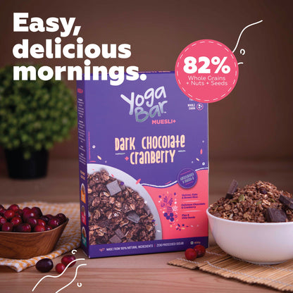 Dark Chocolate  +  Cranberries Wholegrain Muesli -  3  Packs (3*400g)