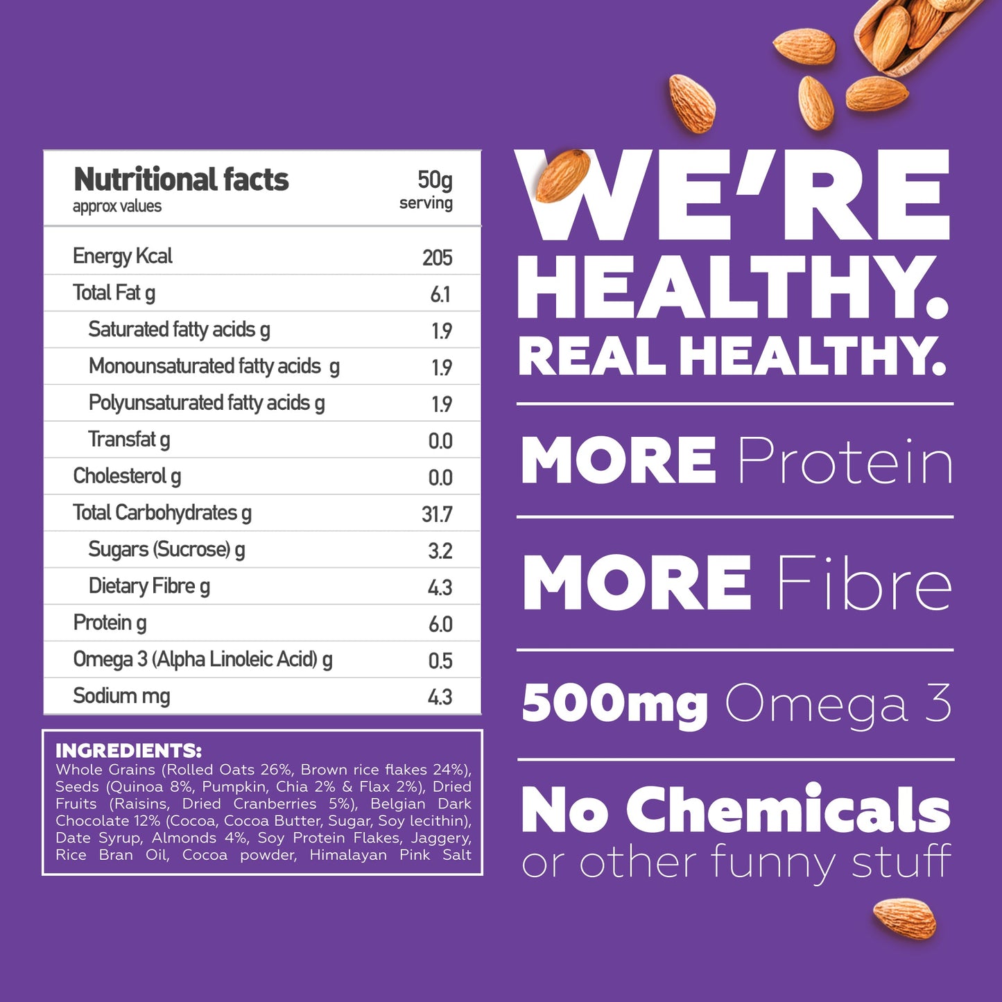 Test | Dark Chocolate  + Cranberries Wholegrain Muesli -  3  Packs (3*400g)