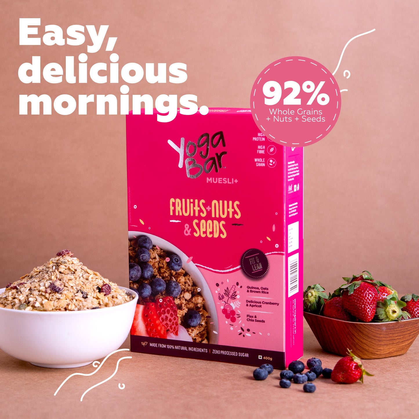 Fruits, Nuts + Seeds Wholegrain Muesli - 12 Boxes