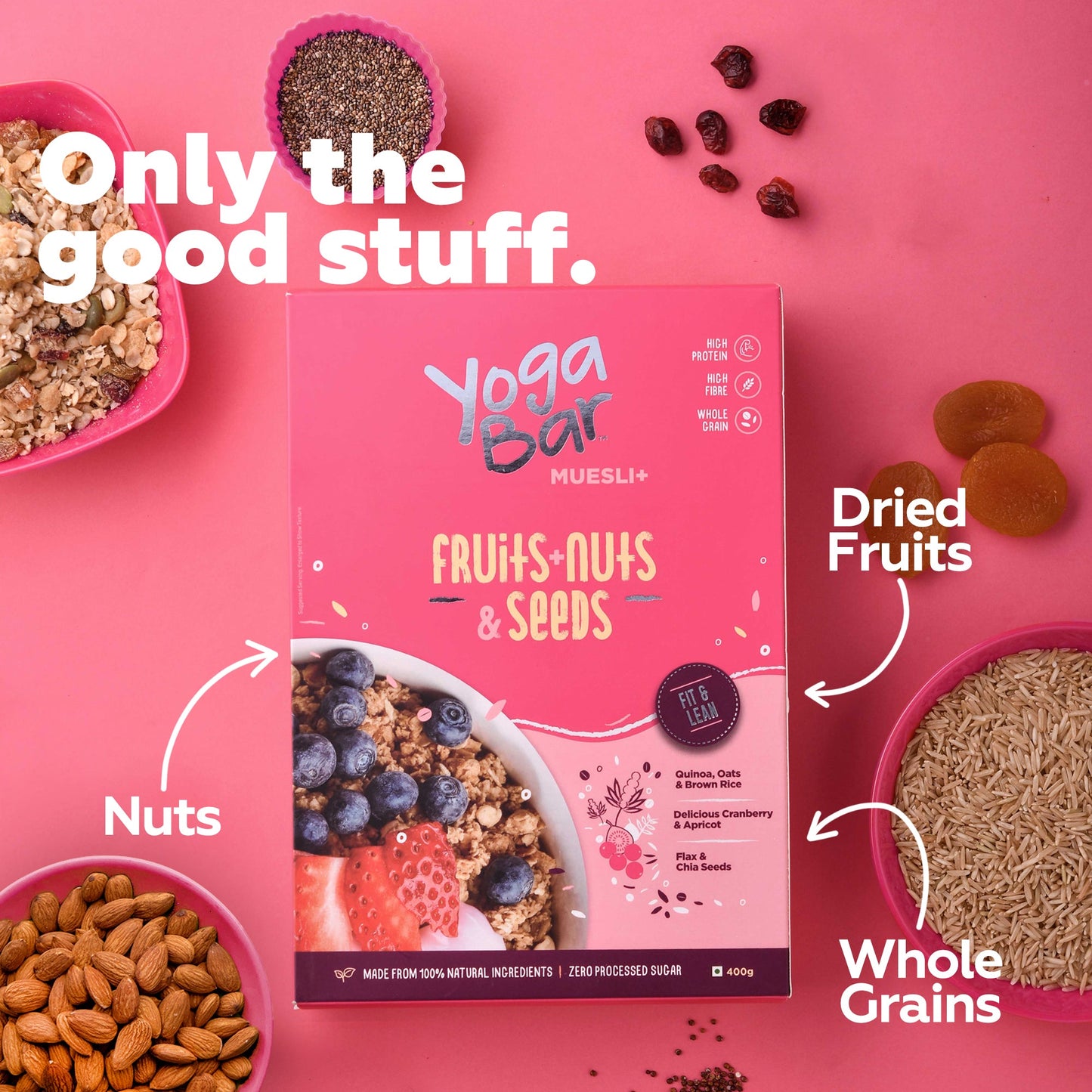 Fruits, Nuts + Seeds Wholegrain Muesli -  3 Boxes