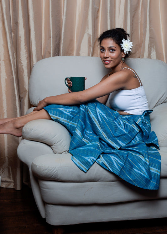 Nazaakat Ikat Wrap Skirt