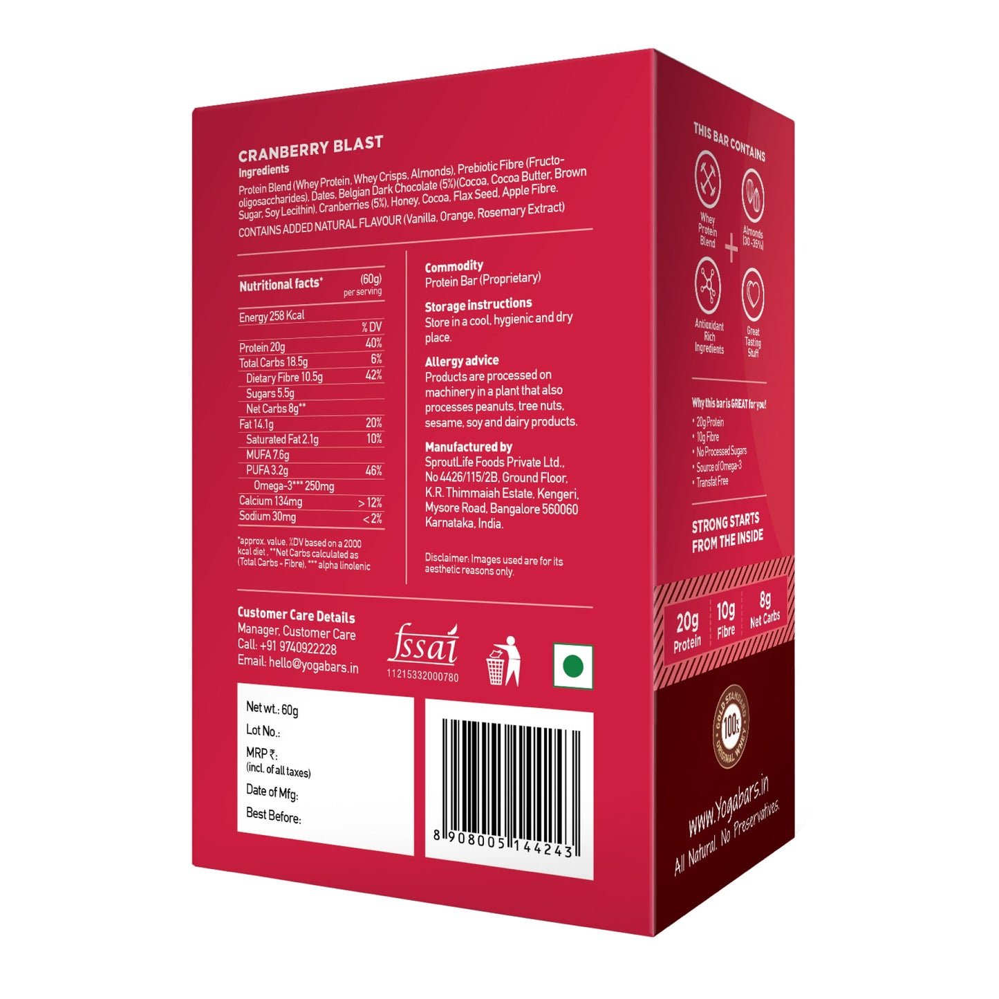Cranberries Blast Protein Bars - 2 Boxes