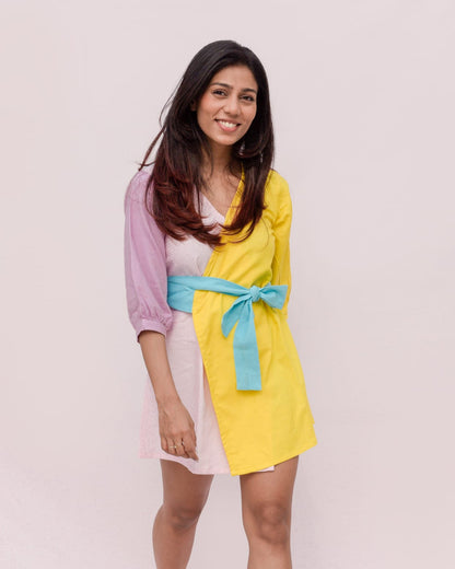 Firangi sorbet wrap dress