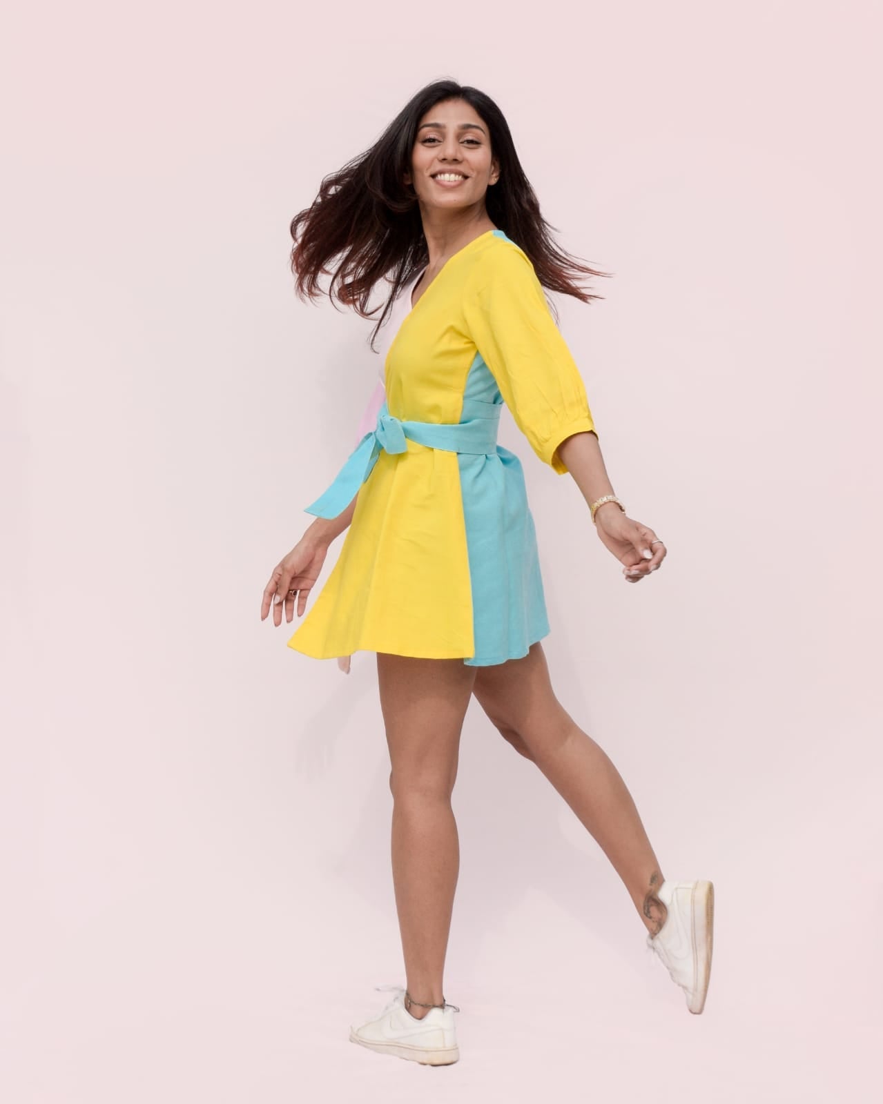 Firangi sorbet wrap dress