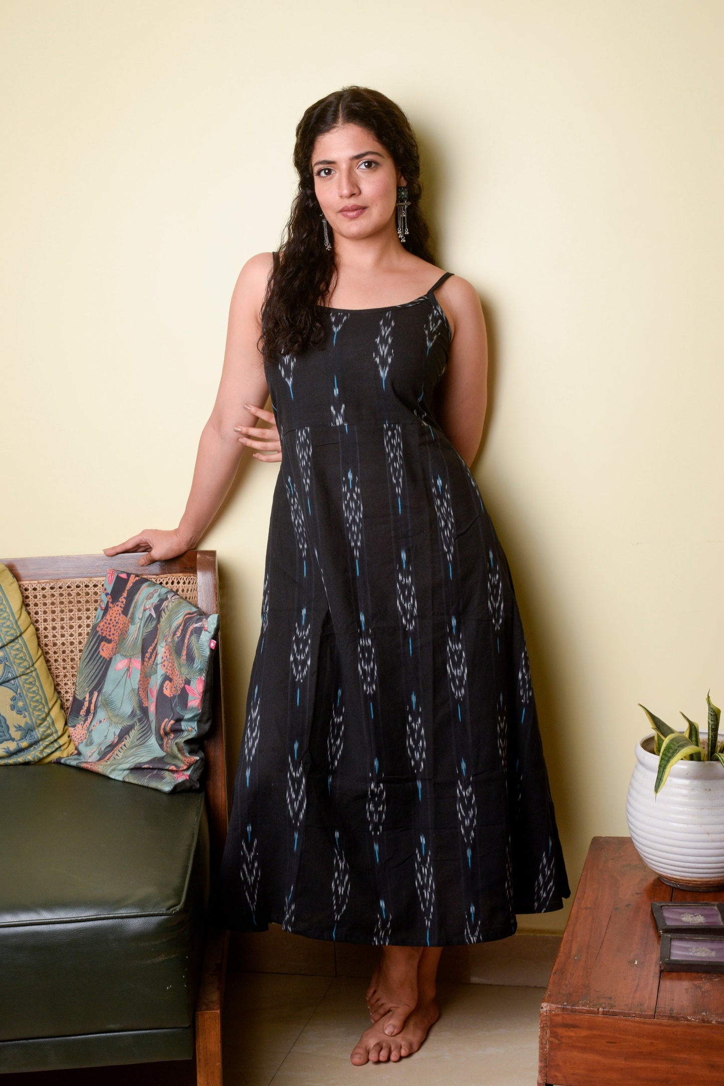 Black Slip Ikat dress