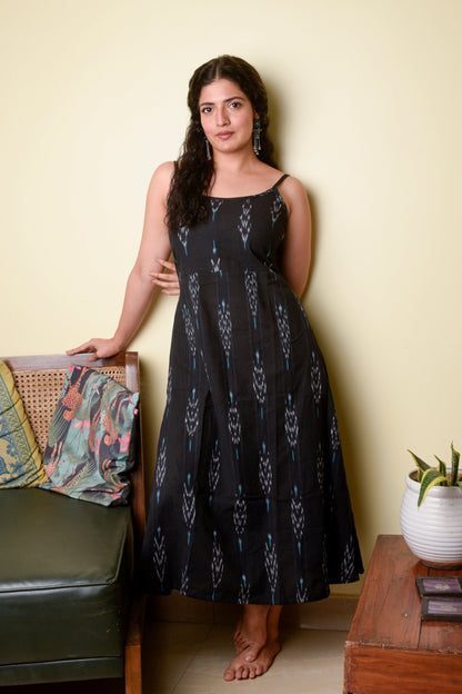 Black Slip Ikat dress