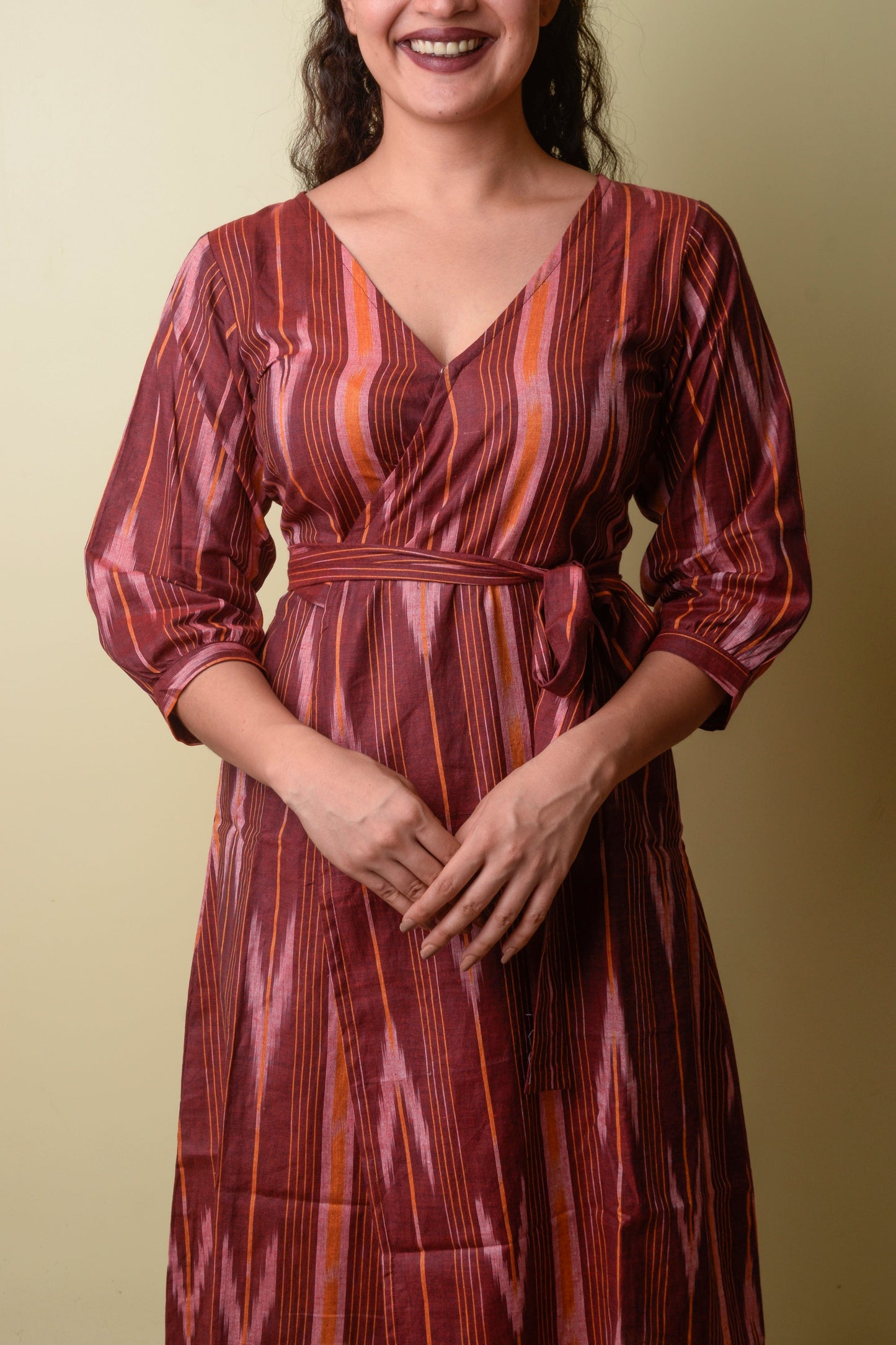 Shaahi Ikat Wrap Dress