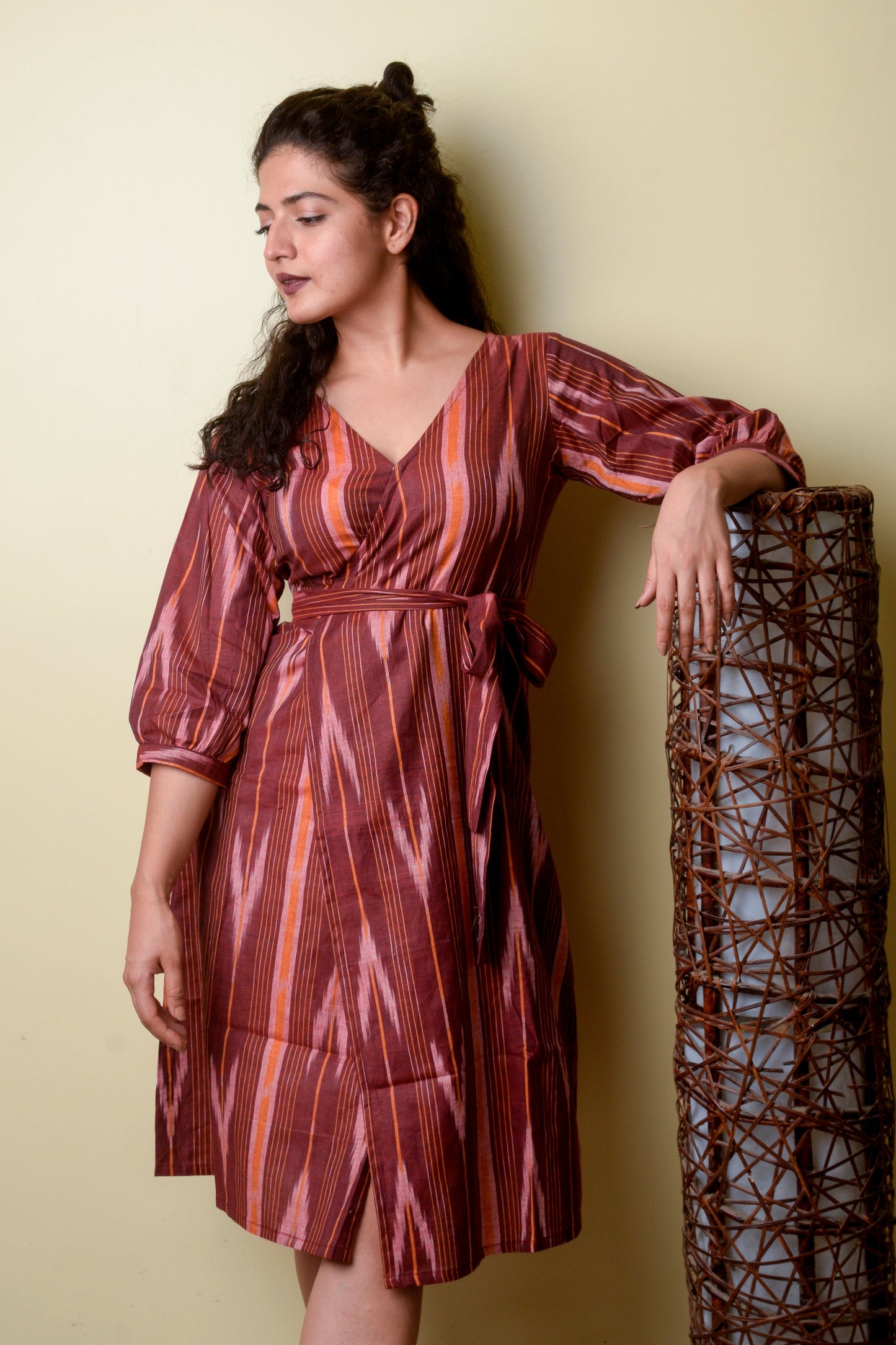 Shaahi Ikat Wrap Dress