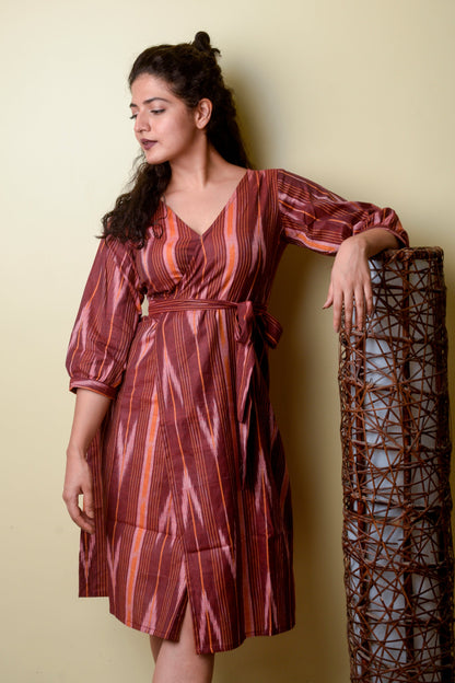 Shaahi Ikat Wrap Dress