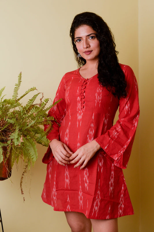 Laal Kais Ikat Dress