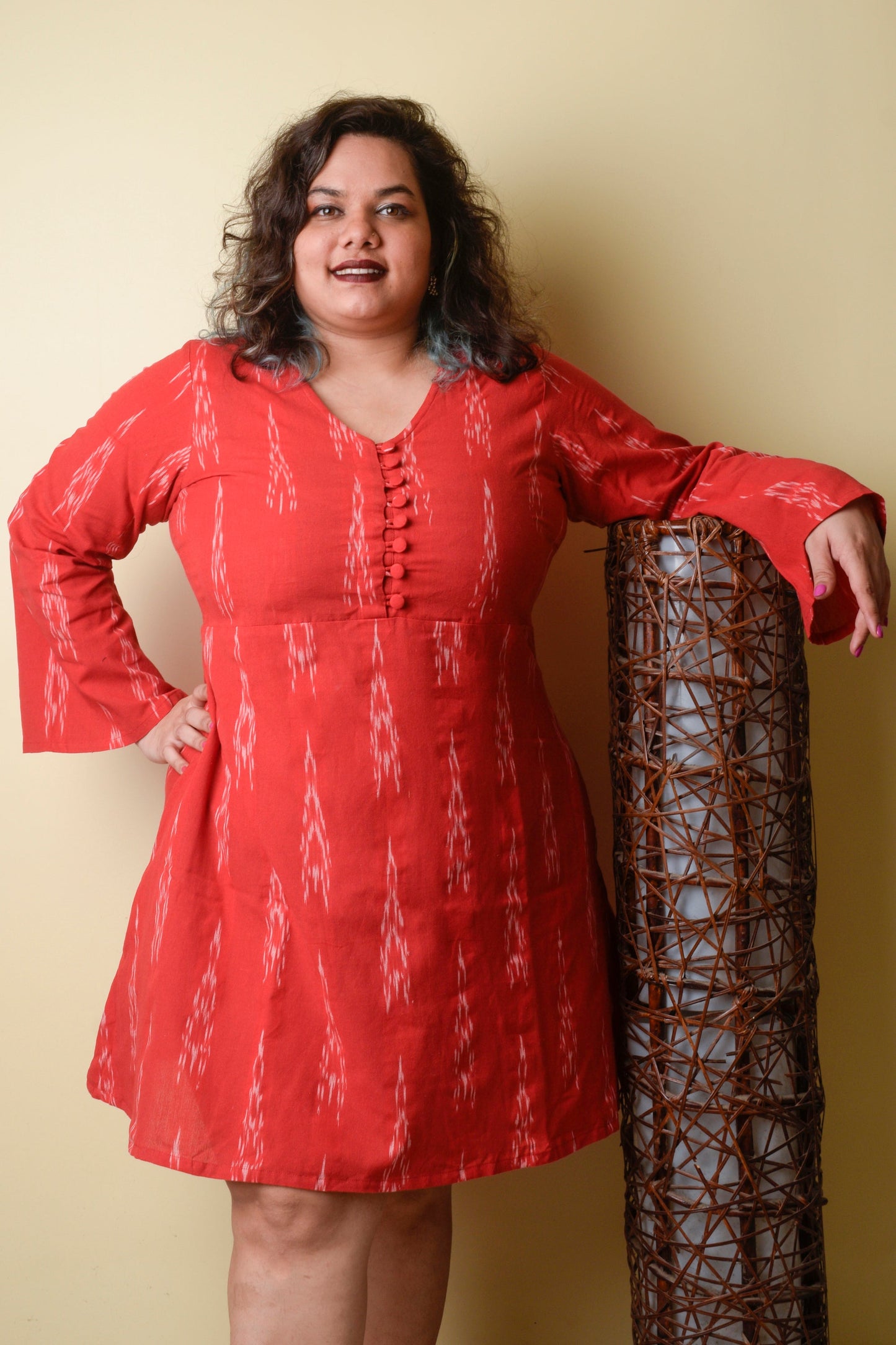 Laal Kais Ikat Dress