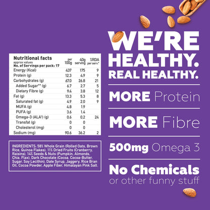 Dark Chocolate + Cranberries Muesli, 400g