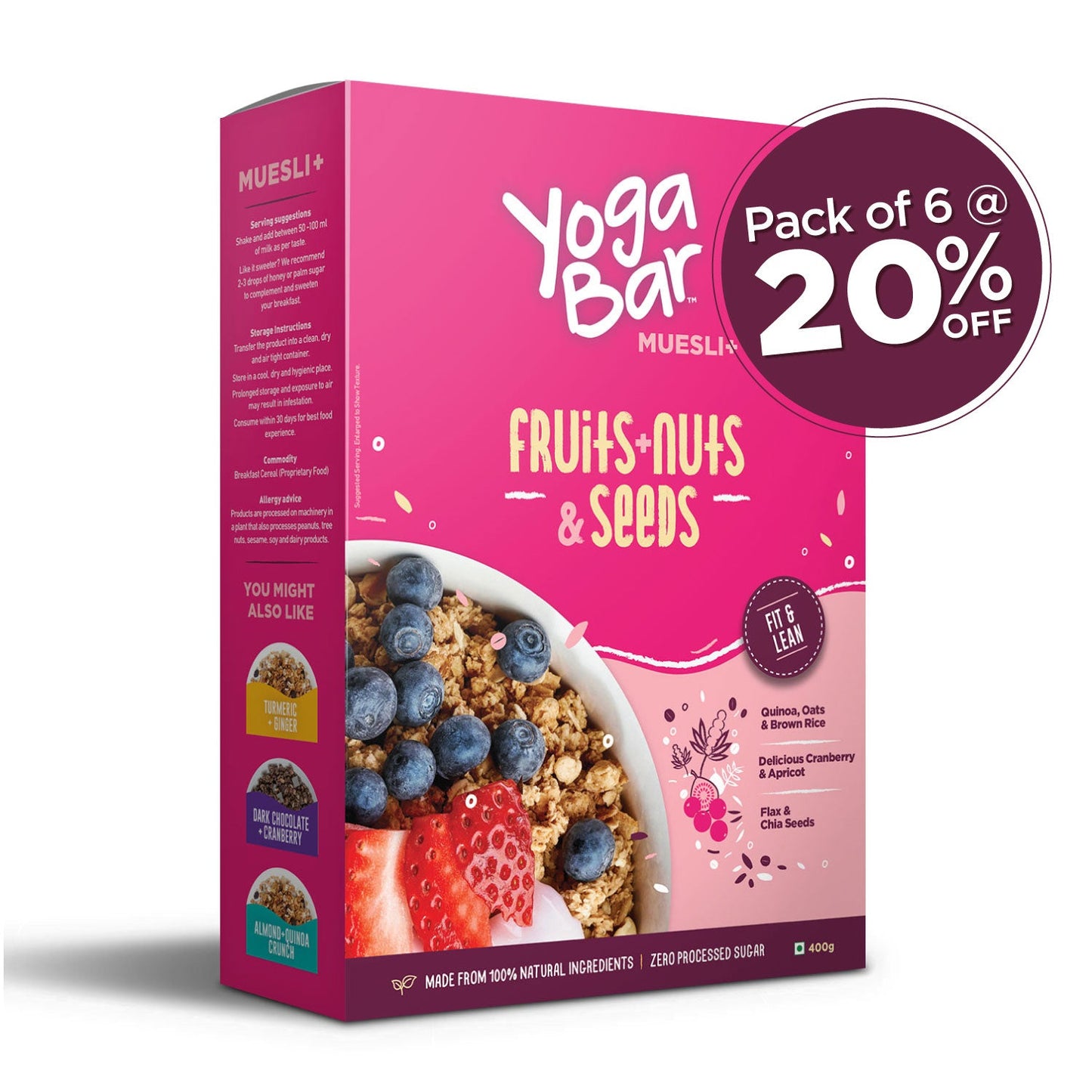 Fruits, Nuts + Seeds Wholegrain Muesli - 6 Boxes