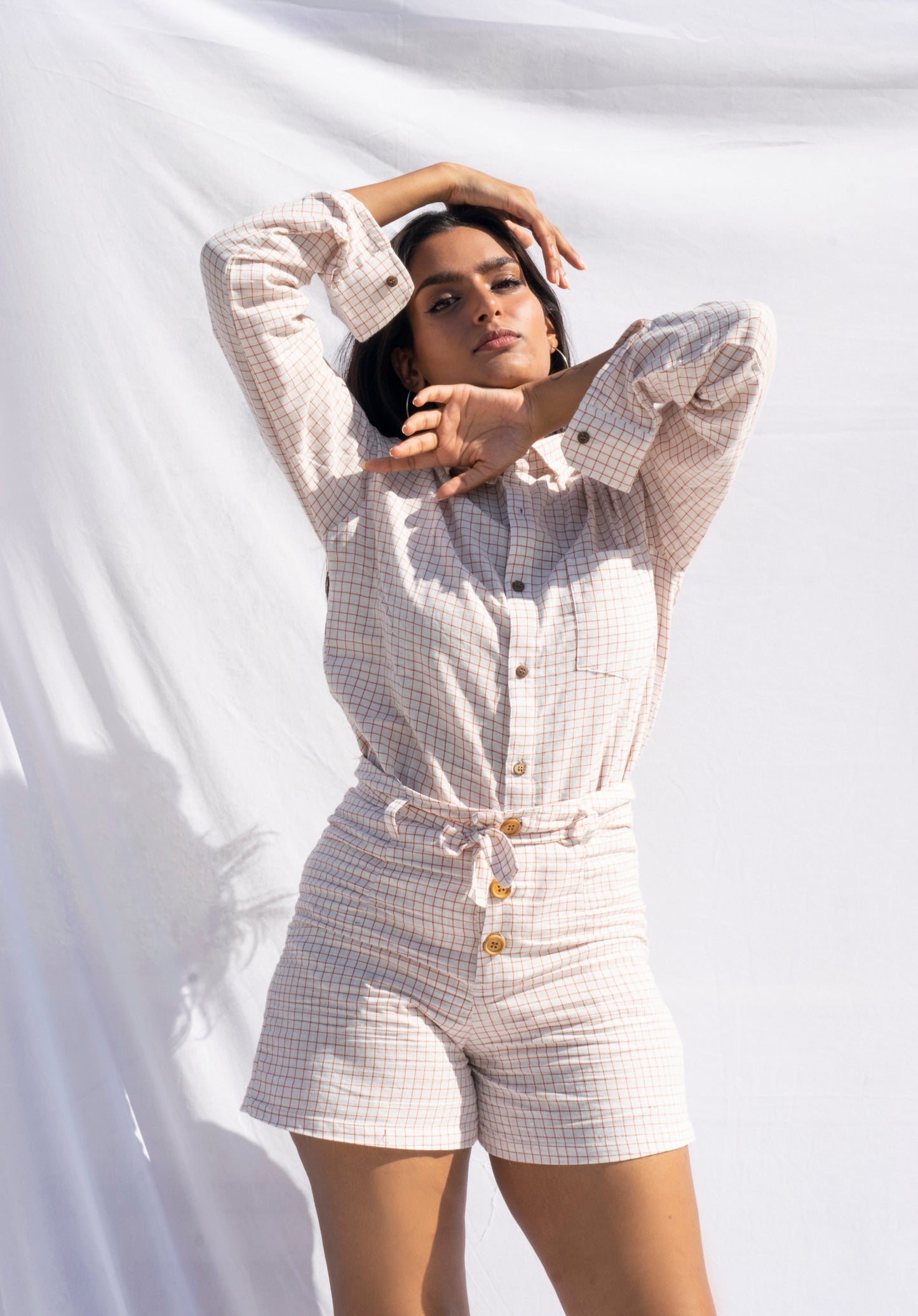 Rust Checks Handspun shorts