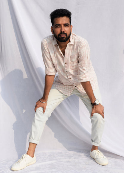 Rust Checks Handspun Shirt