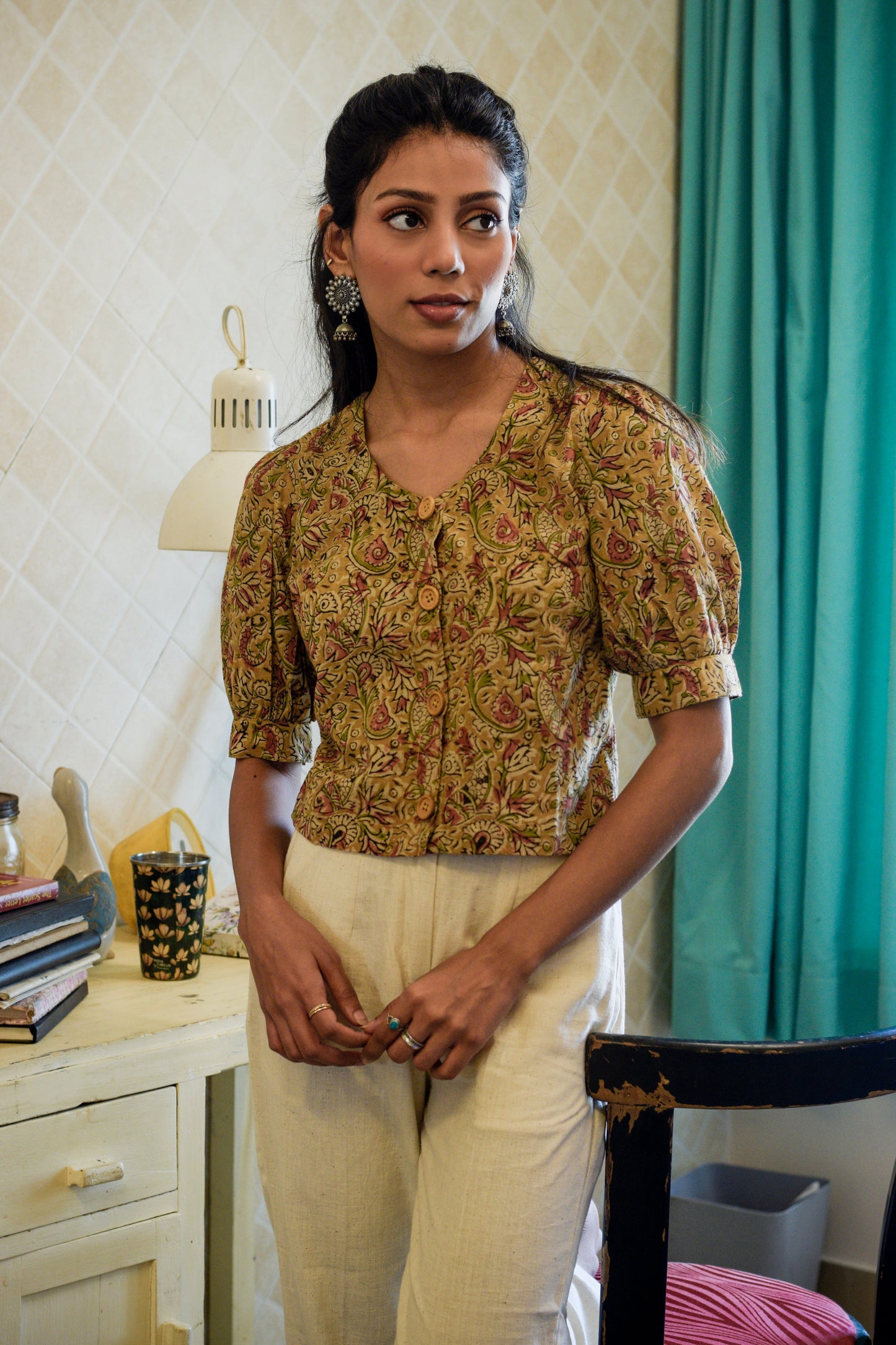 Machli Kalamkari Top