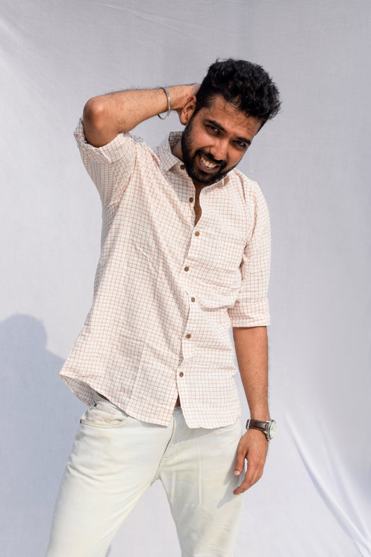 Rust Checks Handspun Shirt