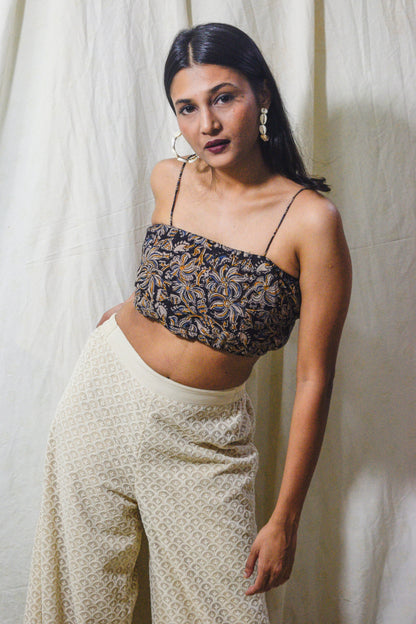 Saahsik Kalamkari crop top