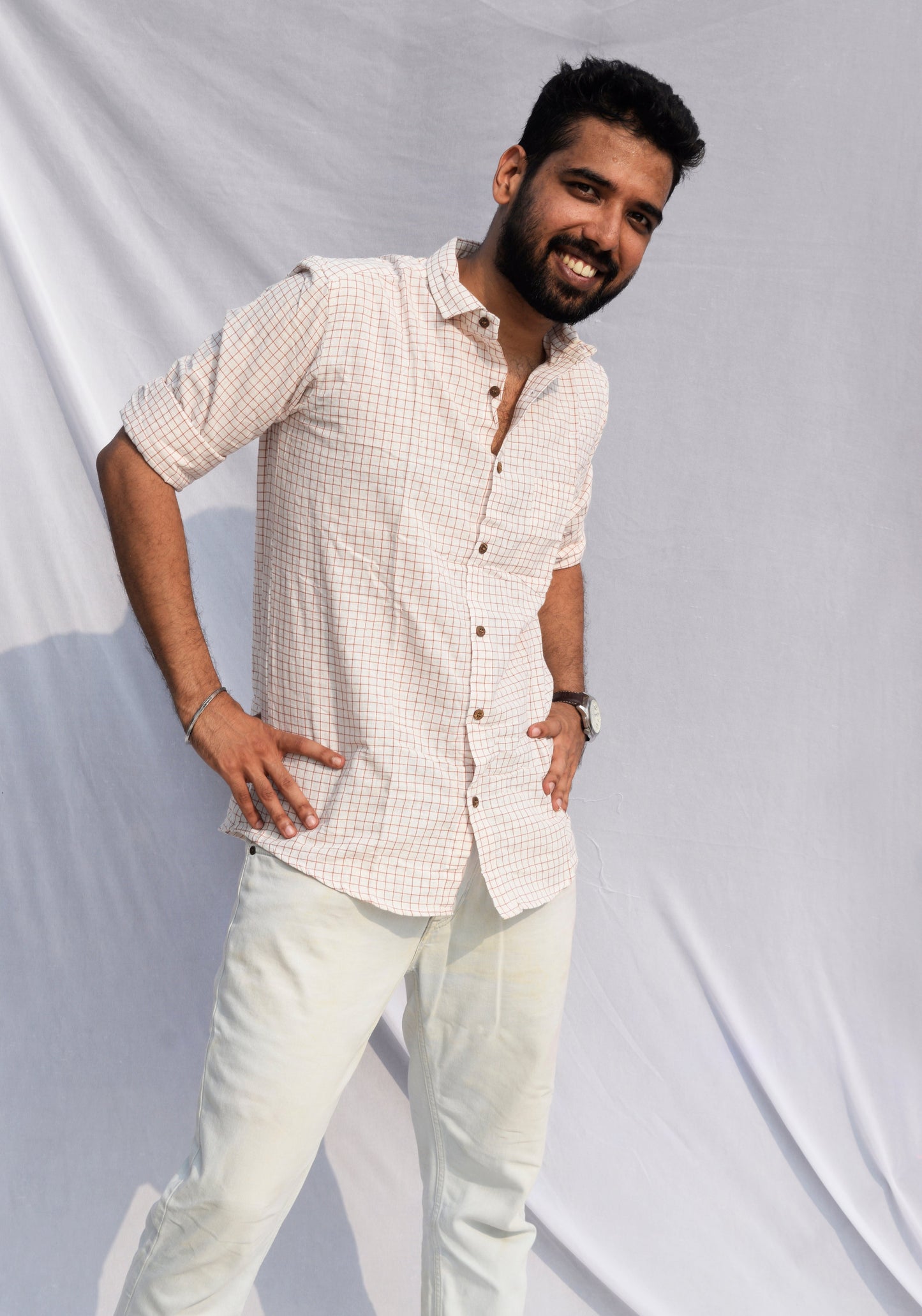 Rust Checks Handspun Shirt